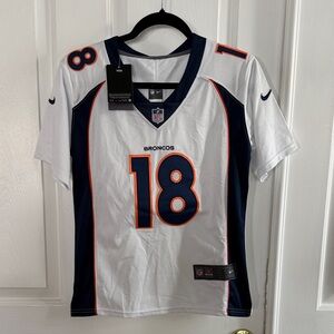 Broncos White and Navy Football Jersey